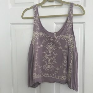 Free people light purple embroidered tank